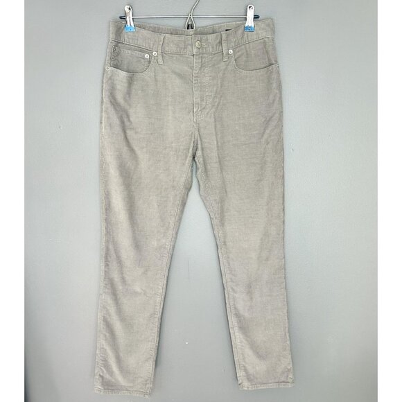 J Crew Pants Mens 31x30 (32X30) Gray Flex Slim Corduroy 5-Pocket Casual Stretch - Picture 3 of 16